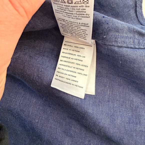 UNTUCKit Cameron WR Blue 100% Linen Short Sleeve Button Front Shirt xxl - Picture 5 of 5